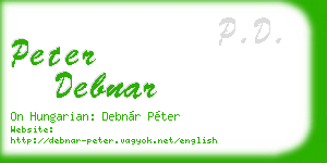 peter debnar business card